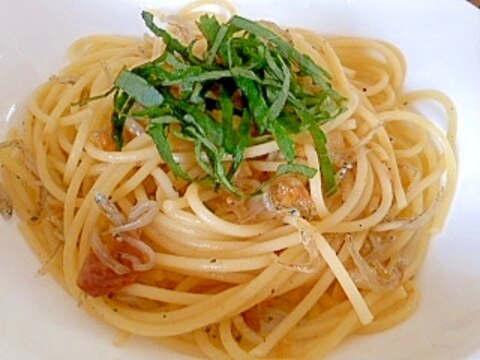 梅こぶ茶入り☆梅とじゃこのパスタ